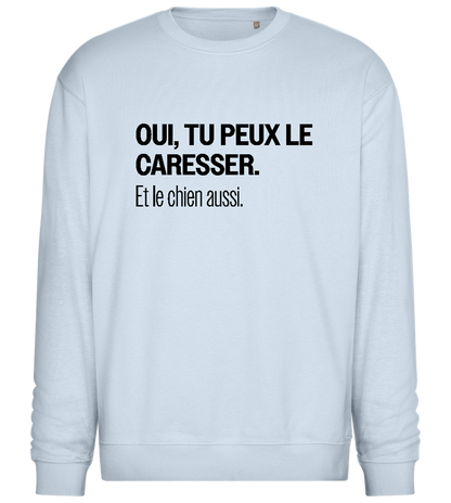 Oui Tu Peux Le Caresser Design - Comfort Essential Unisex Sweater_CREAMY BLUE_front