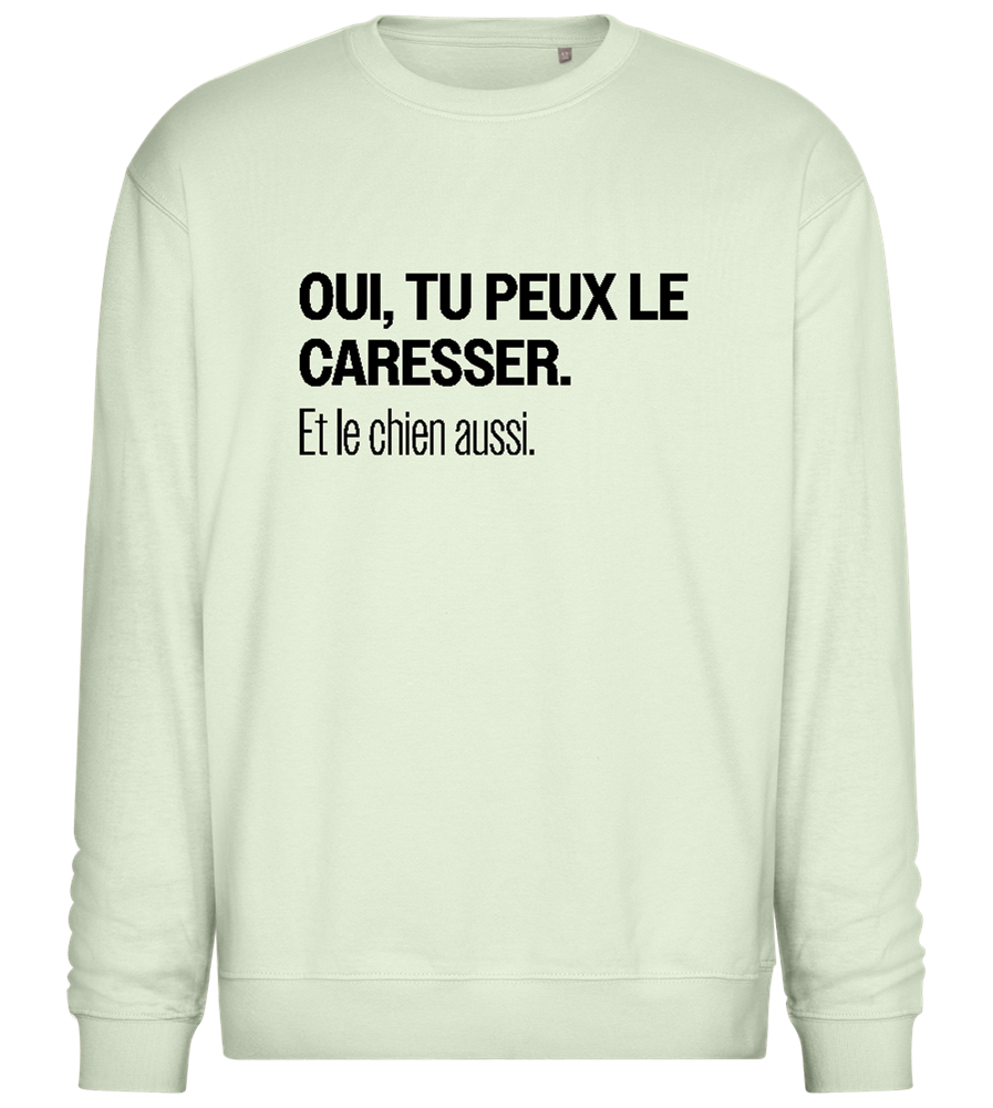 Oui Tu Peux Le Caresser Design - Comfort Essential Unisex Sweater_CREAMY GREEN_front