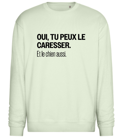 Oui Tu Peux Le Caresser Design - Comfort Essential Unisex Sweater_CREAMY GREEN_front