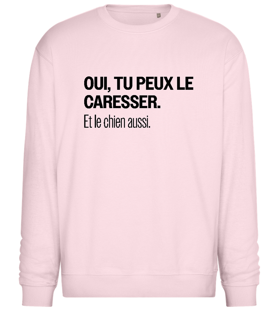 Oui Tu Peux Le Caresser Design - Comfort Essential Unisex Sweater_LIGHT PEACH ROSE_front