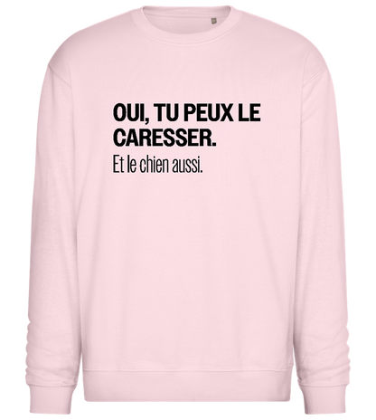 Oui Tu Peux Le Caresser Design - Comfort Essential Unisex Sweater_LIGHT PEACH ROSE_front