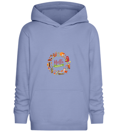 Hello Autumn Animals Design - Comfort Kids Hoodie_BLUE_front