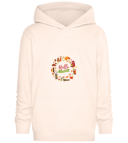 Hello Autumn Animals Design - Comfort Kids Hoodie_LIGHT PEACH ROSE_front