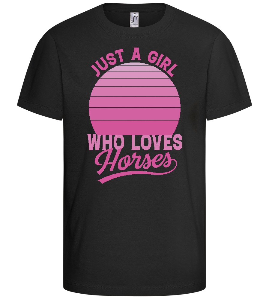 Just a Girl Who Loves Horses Design - Comfort kids fitted t-shirt_DEEP BLACK_front