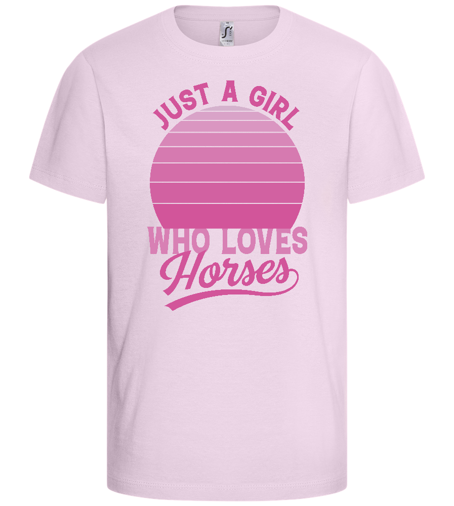 Just a Girl Who Loves Horses Design - Comfort kids fitted t-shirt_LIGHT PINK_front