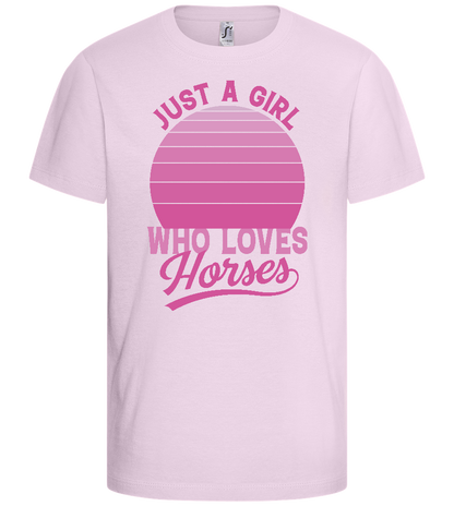 Just a Girl Who Loves Horses Design - Comfort kids fitted t-shirt_LIGHT PINK_front