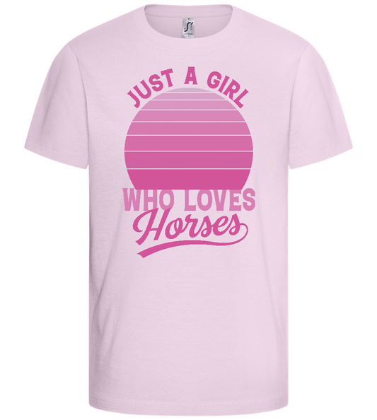 Just a Girl Who Loves Horses Design - Comfort kids fitted t-shirt_LIGHT PINK_front