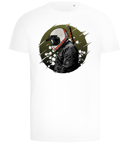 Samurai on Wheels Design - Comfort men's t-shirt_WHITE_front