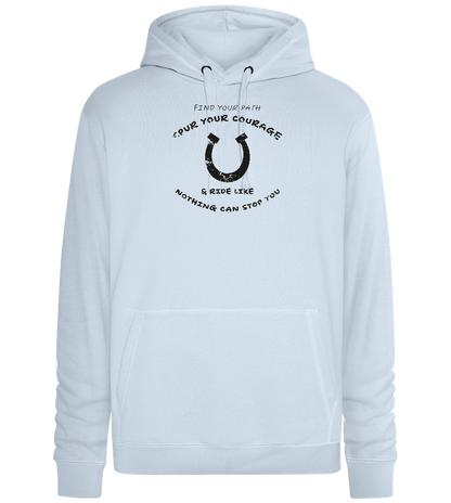 Spur Your Courage Design - Premium unisex hoodie_CREAMY BLUE_front