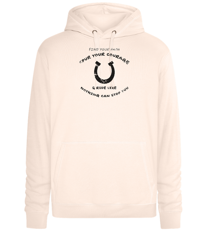 Spur Your Courage Design - Premium unisex hoodie_LIGHT PEACH ROSE_front