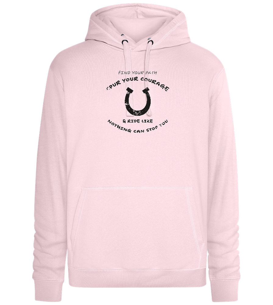 Spur Your Courage Design - Premium unisex hoodie_LIGHT PEACH ROSE_front