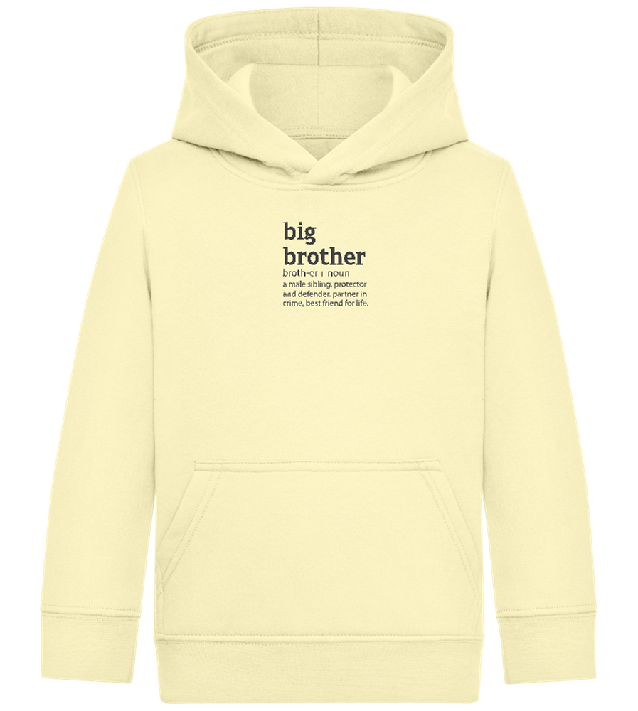 Big Brother Meaning Design - Comfort Kids Hoodie_AMARELO CLARO_front