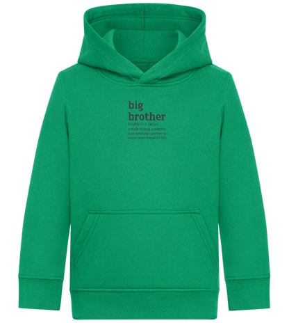 Big Brother Meaning Design - Comfort Kids Hoodie_MEADOW GREEN_front