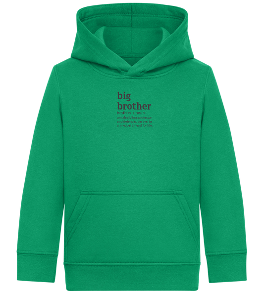 Big Brother Meaning Design - Comfort Kids Hoodie_MEADOW GREEN_front