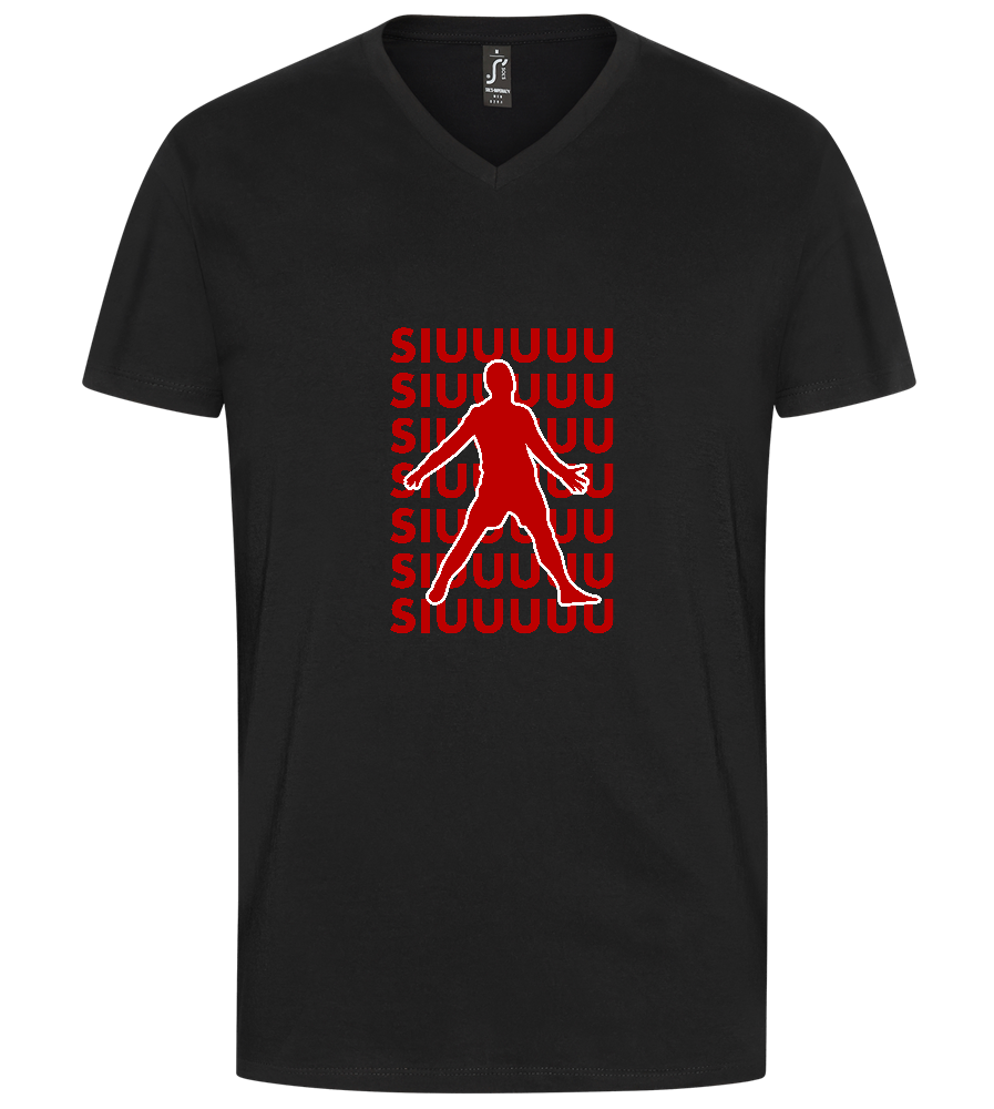 Soccer Celebration Design - Premium men's v-neck t-shirt_DEEP BLACK_front