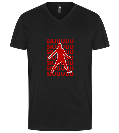 Soccer Celebration Design - Premium men's v-neck t-shirt_DEEP BLACK_front