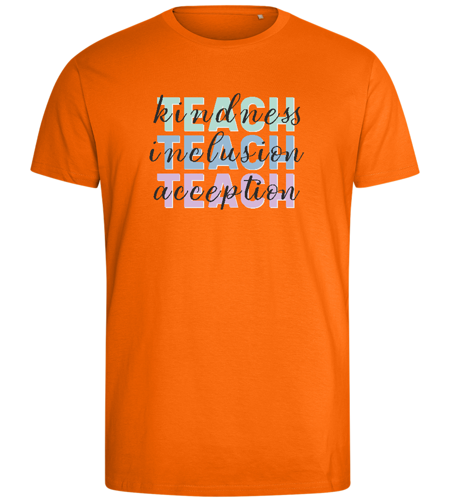 Kindness Inclusion Acception Design - Comfort men's fitted t-shirt_ORANGE_front