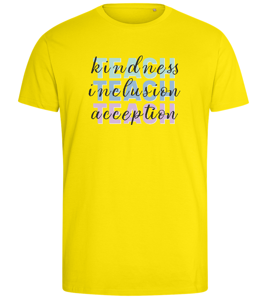 Kindness Inclusion Acception Design - Comfort men's fitted t-shirt_YELLOW_front