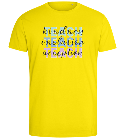 Kindness Inclusion Acception Design - Comfort men's fitted t-shirt_YELLOW_front