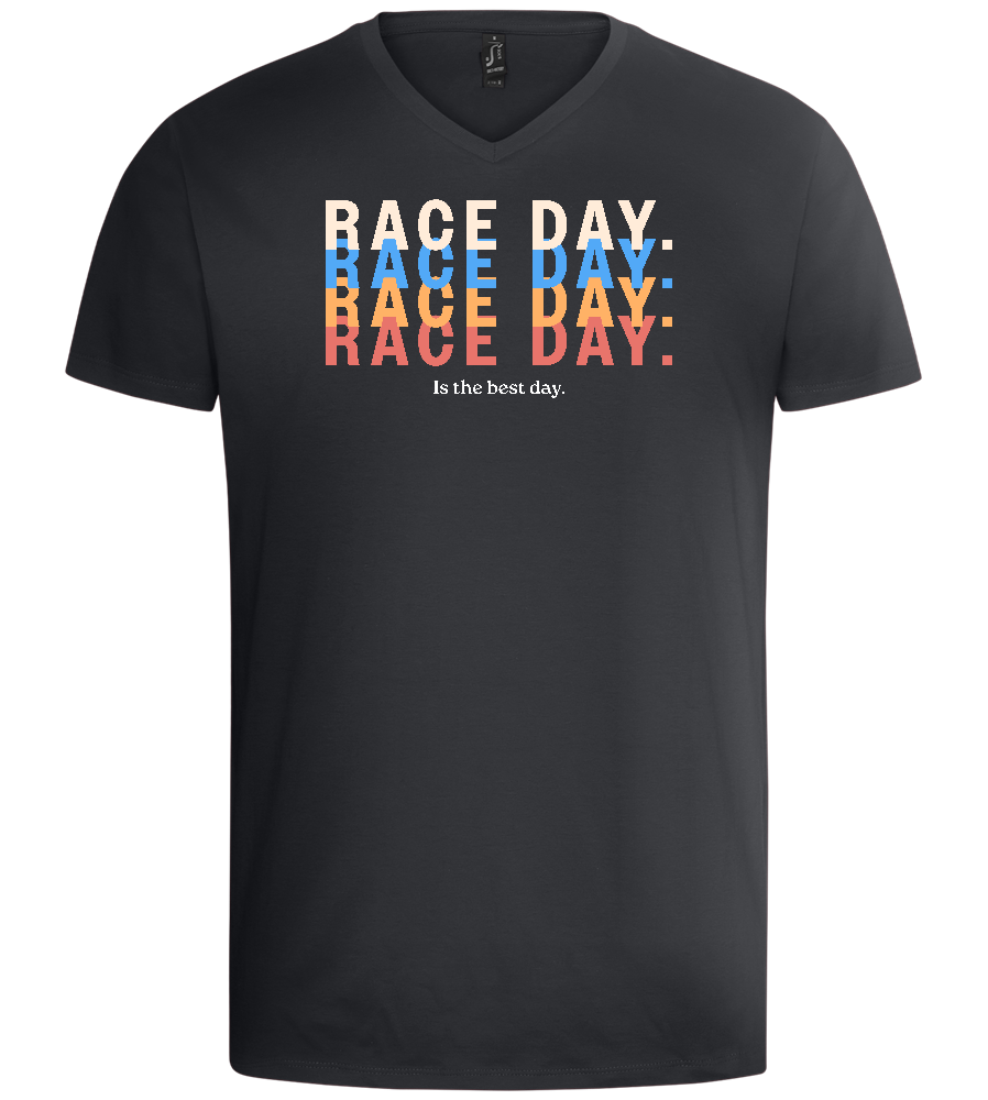 Best Day of the Week Design - Basic men's v-neck t-shirt_DARK GRAY_front