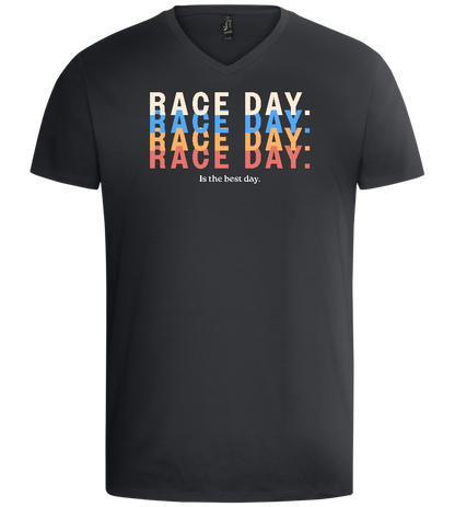 Best Day of the Week Design - Basic men's v-neck t-shirt_DARK GRAY_front