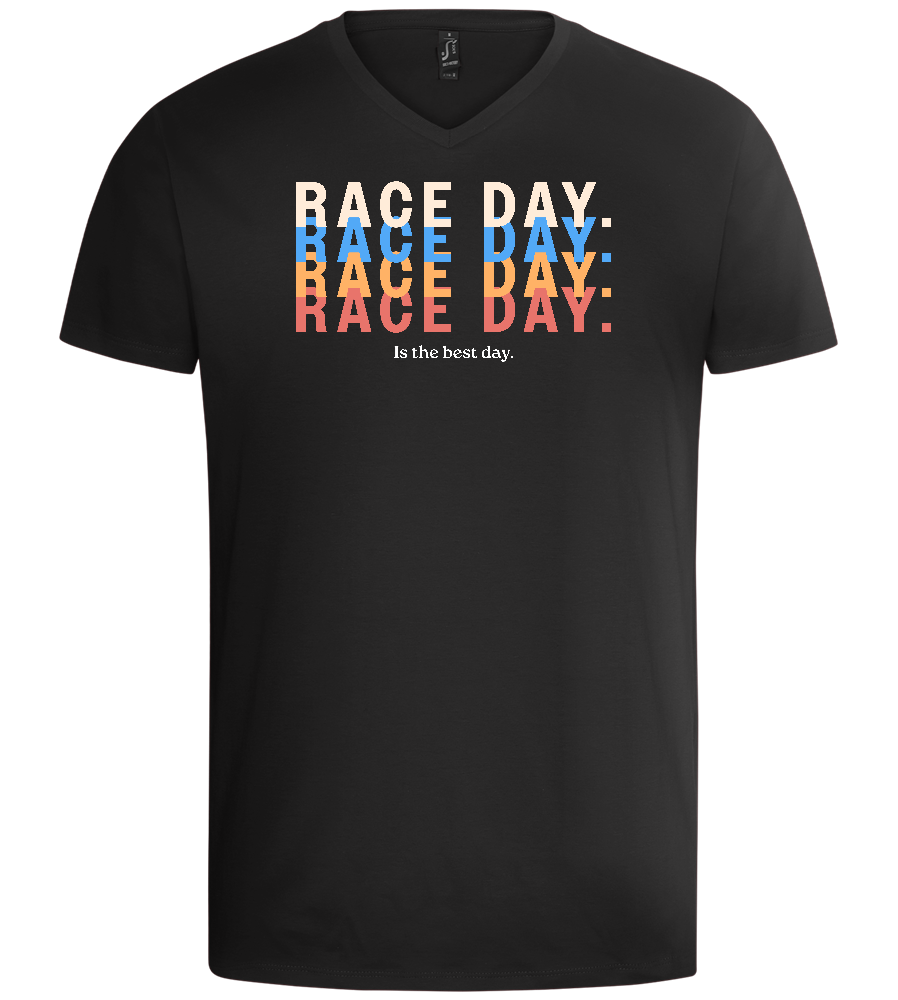 Best Day of the Week Design - Basic men's v-neck t-shirt_DEEP BLACK_front