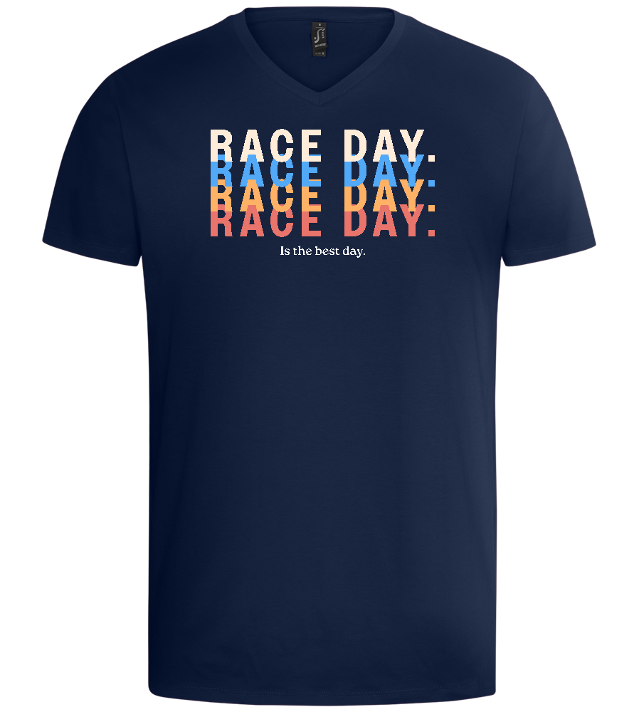 Best Day of the Week Design - Basic men's v-neck t-shirt_MARINE_front