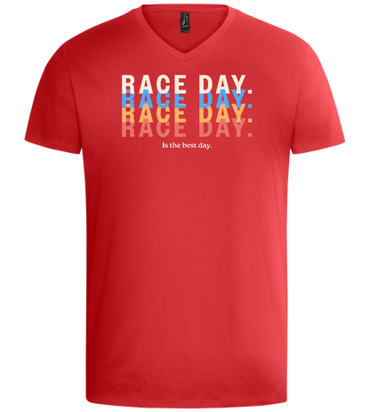 Best Day of the Week Design - Basic men's v-neck t-shirt_RED_front