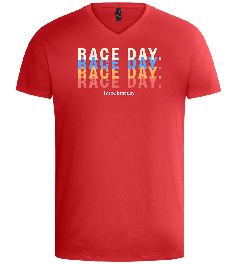 Best Day of the Week Design - Basic men's v-neck t-shirt_RED_front