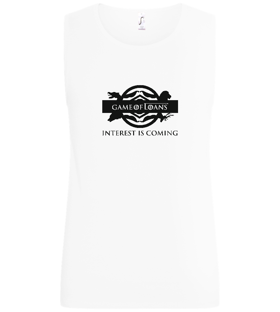 Interest is Coming Design - Basic men's tank top_WHITE_front