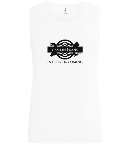 Interest is Coming Design - Basic men's tank top_WHITE_front