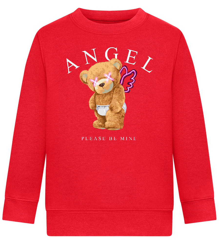 Please Be Mine Design - Comfort Kids Sweater_BRIGHT RED_front