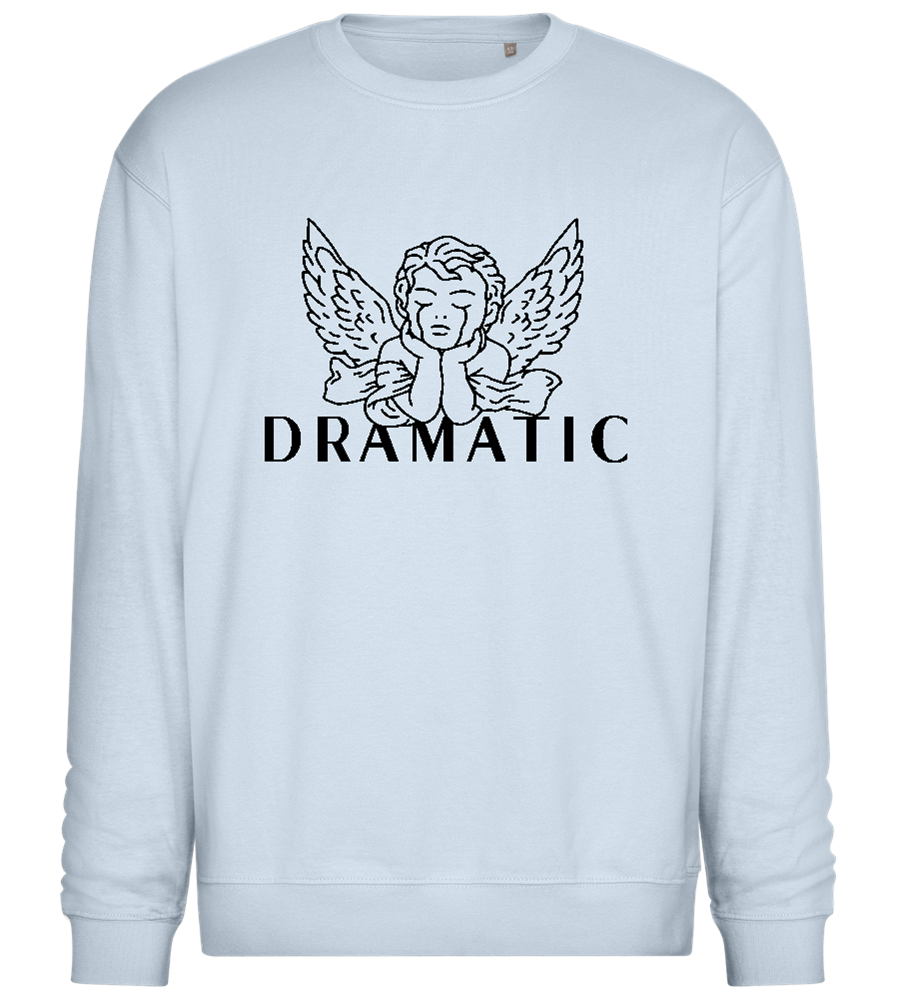 Dramatic Crying Angel Design - Comfort Essential Unisex Sweater_CREAMY BLUE_front