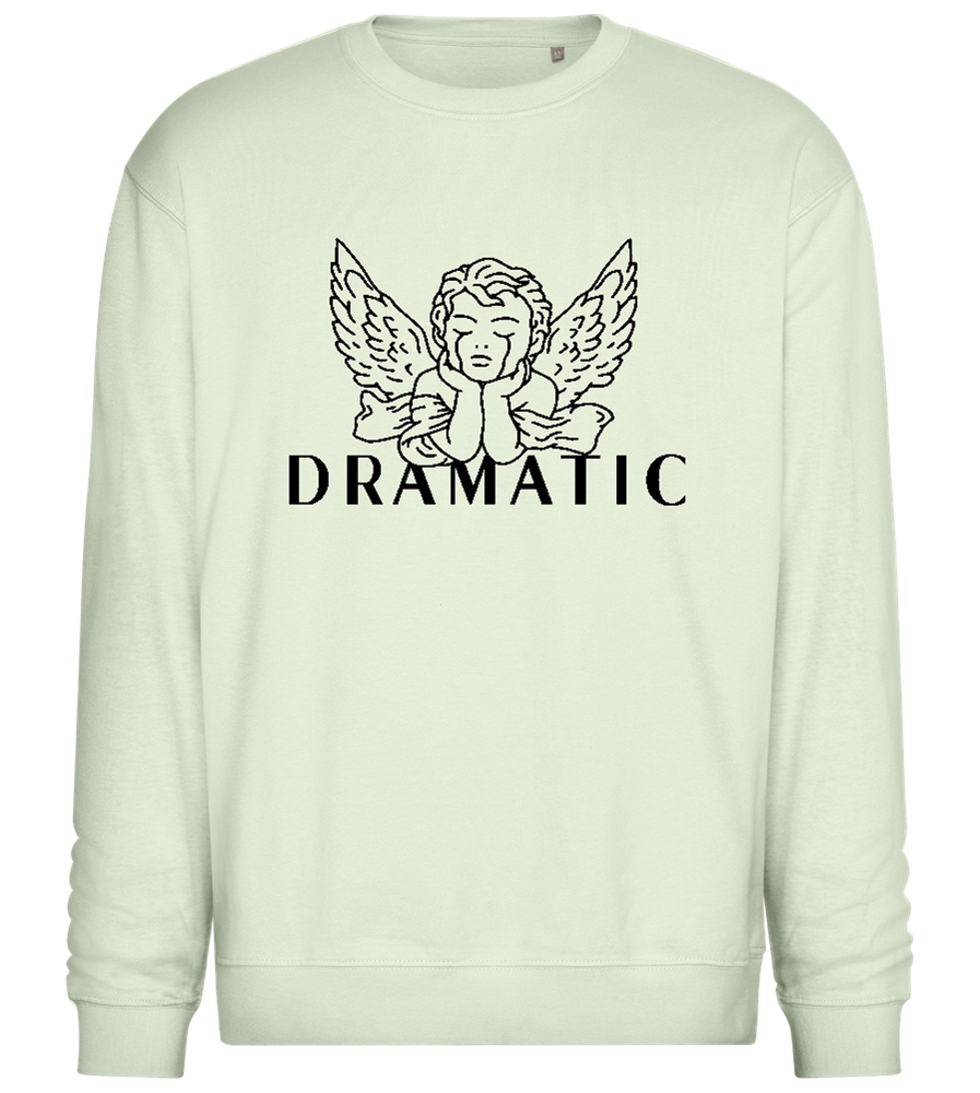 Dramatic Crying Angel Design - Comfort Essential Unisex Sweater_CREAMY GREEN_front