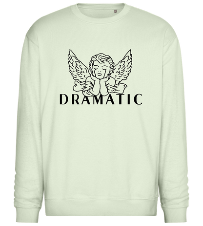 Dramatic Crying Angel Design - Comfort Essential Unisex Sweater_CREAMY GREEN_front