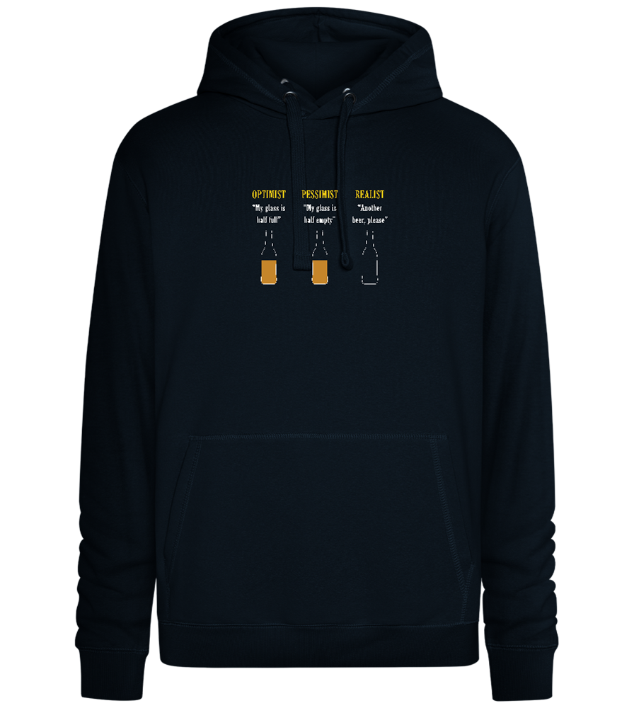 Optimist Pessimist Realist Design - Premium unisex hoodie_BLACK_front