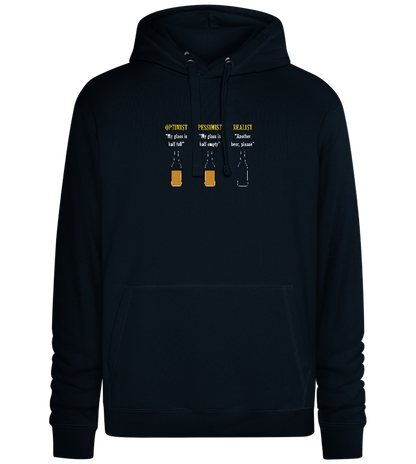 Optimist Pessimist Realist Design - Premium unisex hoodie_BLACK_front