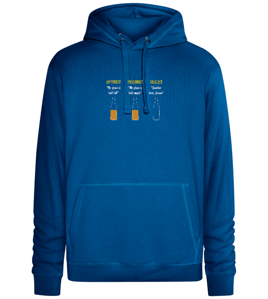 Optimist Pessimist Realist Design - Premium unisex hoodie_ROYAL_front