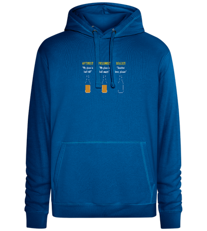 Optimist Pessimist Realist Design - Premium unisex hoodie_ROYAL_front