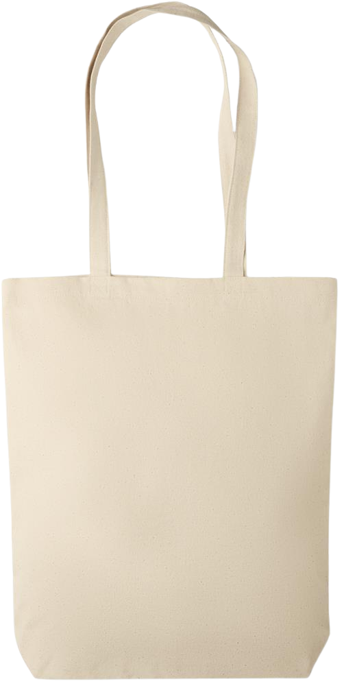 Premium canvas cotton shopping bag_BEIGE_front