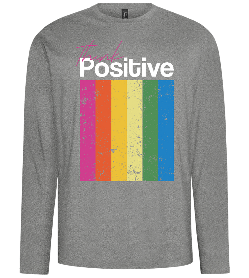 Think Positive Rainbow Design - Comfort men's long sleeve t-shirt_ORION GREY_front