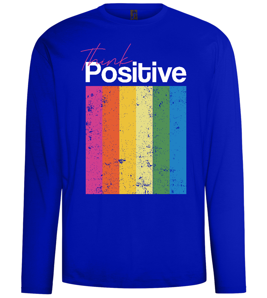 Think Positive Rainbow Design - Comfort men's long sleeve t-shirt_OVERSEAS_front