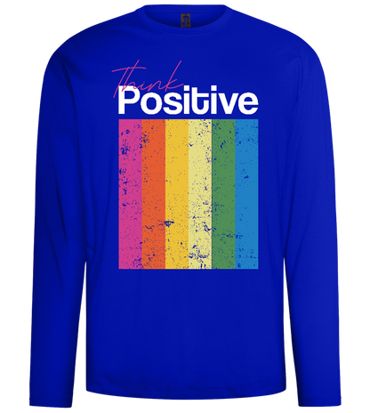 Think Positive Rainbow Design - Comfort men's long sleeve t-shirt_OVERSEAS_front