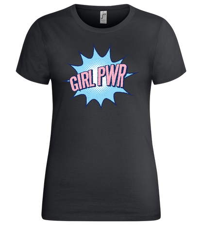 Girl PWR Design - Premium women's t-shirt_DARK GRAY_front