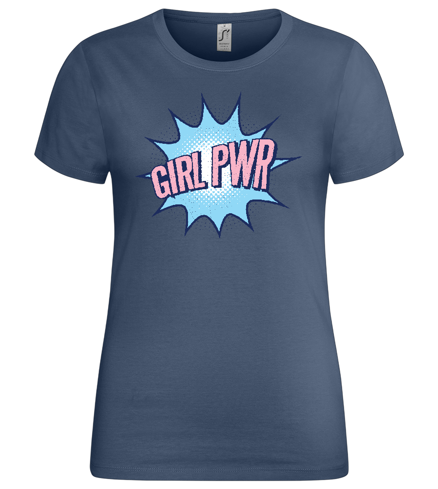 Girl PWR Design - Premium women's t-shirt_DENIM_front