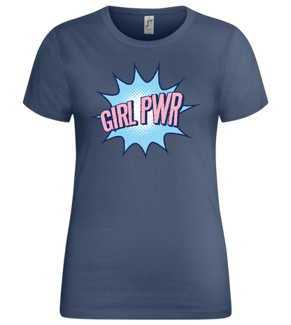 Girl PWR Design - Premium women's t-shirt_DENIM_front