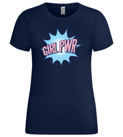 Girl PWR Design - Premium women's t-shirt_MARINE_front