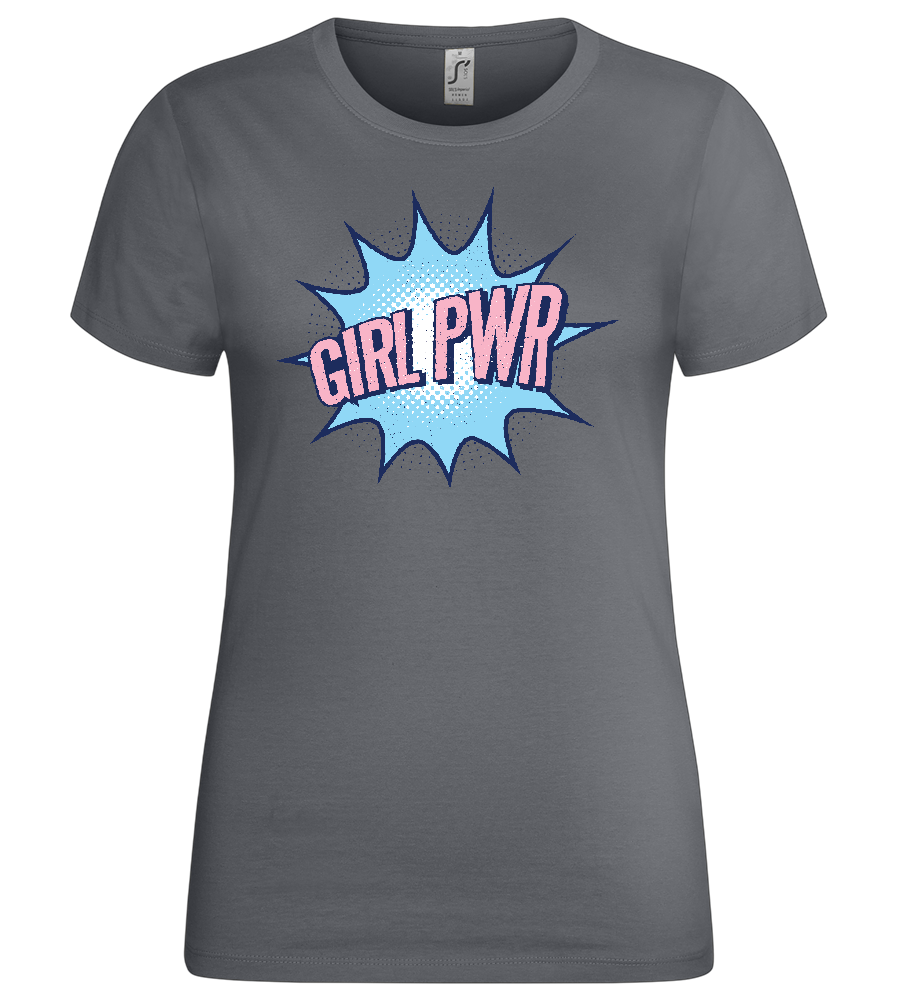 Girl PWR Design - Premium women's t-shirt_MOUSE GREY_front