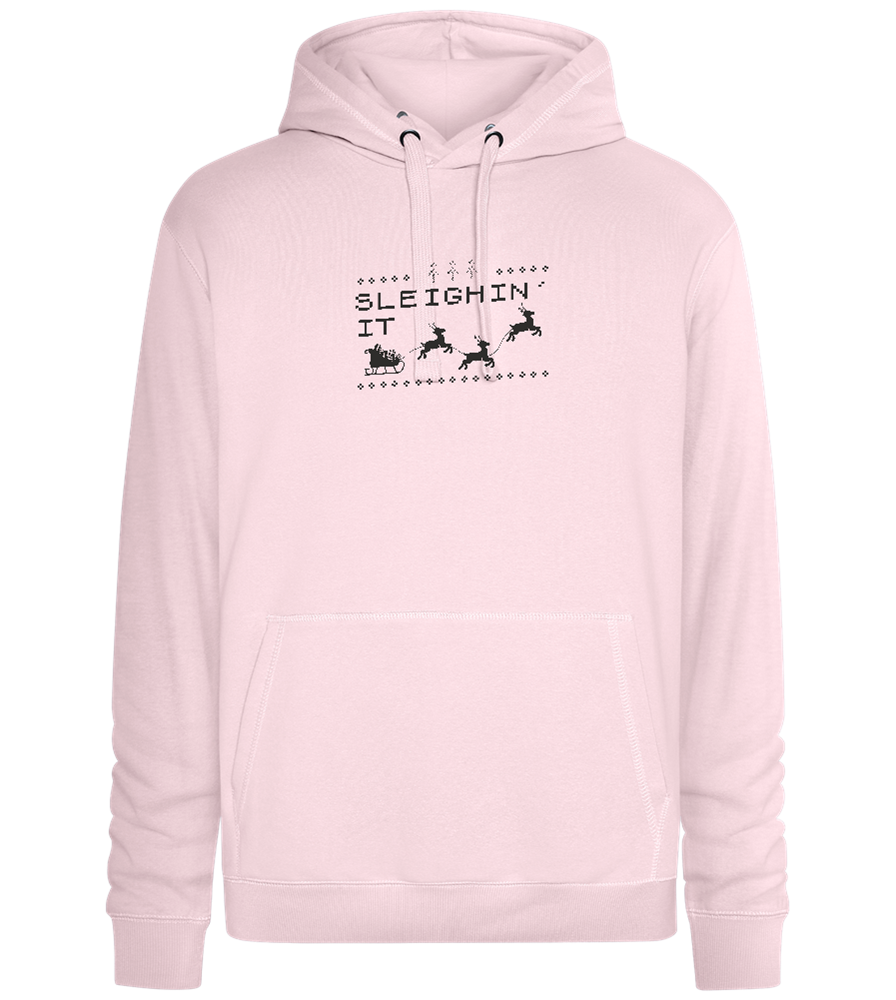 Sleighin' It Design - Premium unisex hoodie_LIGHT PEACH ROSE_front