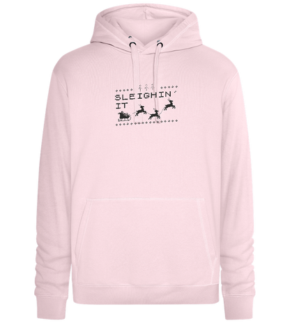 Sleighin' It Design - Premium unisex hoodie_LIGHT PEACH ROSE_front